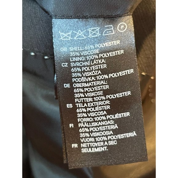 H&M Mens Blazer Coat Jacket Single Breasted Long Sleeve Slate Gray Size 44R - Picture 6 of 6